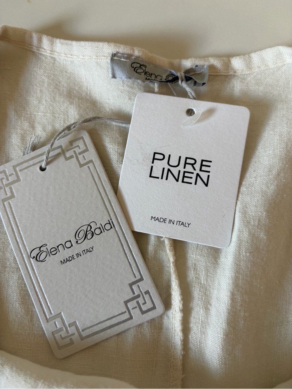 NWT Elena Baldi Boho Chic Festival Beige 100% Linen Poncho Shaw OS Made in Italy - Picture 7 of 13
